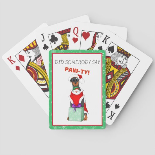 Vrolijk kerstcadeautje in kerstmis pokerkaarten (Achterkant)