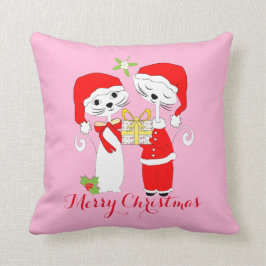 Vrolijk kerstcadeautje in Santa Hats Kussen