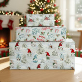 Vrolijk kerstcadeautje in sneeuw inpakpapier vel