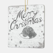 Vrolijk kerstcadeautje keramisch ornament (Links)