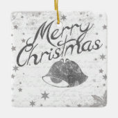 Vrolijk kerstcadeautje keramisch ornament (Voorkant)