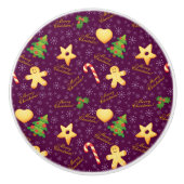 Vrolijk kerstcadeautje keramische knop (Voorkant)