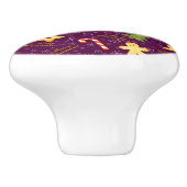 Vrolijk kerstcadeautje keramische knop (Zijkant)