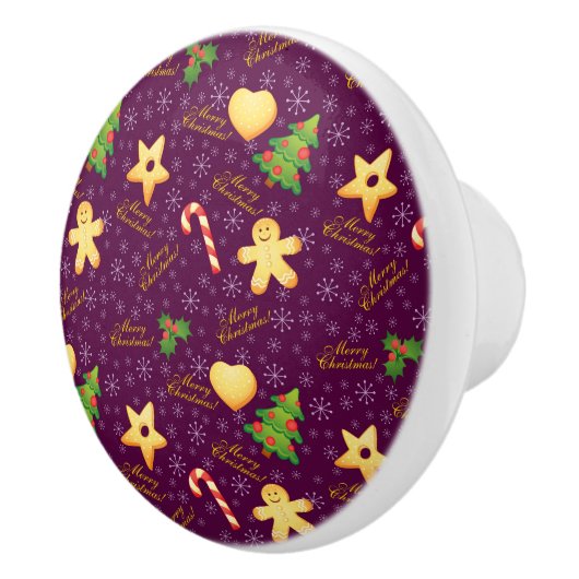 Vrolijk kerstcadeautje keramische knop (Rechts)
