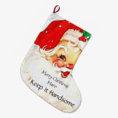 Vrolijk kerstcadeautje... kerstcadeautje. grote kerstsok (Voorkant (Hangend))