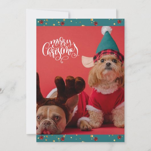 Vrolijk kerstcadeautje kerstmis feestdagenkaart (Voorkant)