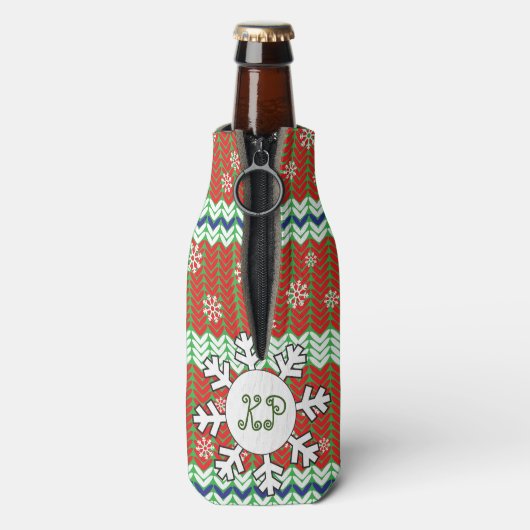 Vrolijk kerstcadeautje koeler (Fles Achterkant)