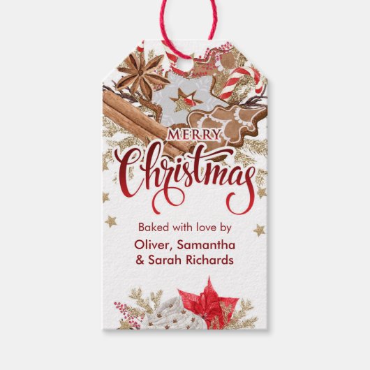 Vrolijk kerstcadeautje Label cadeau voor feestdage Cadeaulabel (Voorkant)