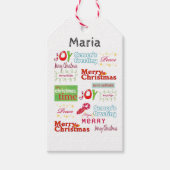 Vrolijk kerstcadeautje Labels Seizoenen Greetings Cadeaulabel (Voorkant)