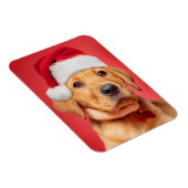 Vrolijk kerstcadeautje Labrador Puppy in Santa Hat Magneet (Rechterzijde)