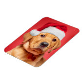Vrolijk kerstcadeautje Labrador Puppy in Santa Hat Magneet (Linkerzijde)