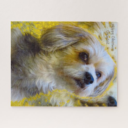 Vrolijk kerstcadeautje. legpuzzel (Horizontaal)