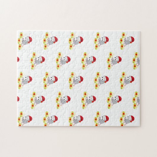 Vrolijk kerstcadeautje legpuzzel (Horizontaal)