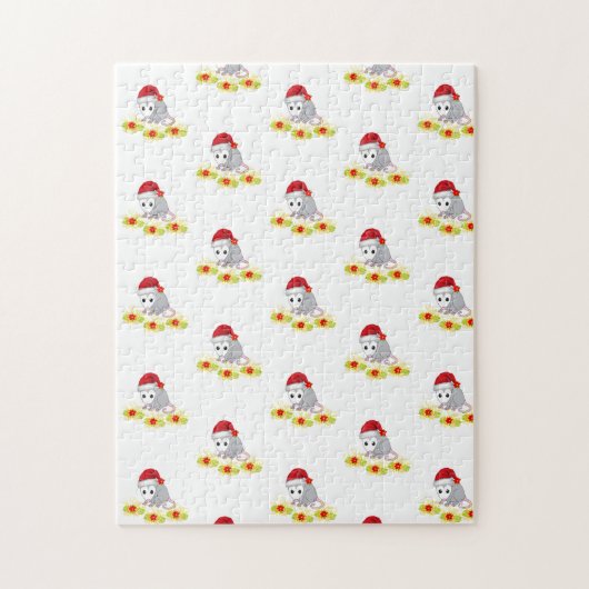 Vrolijk kerstcadeautje legpuzzel (Verticaal)