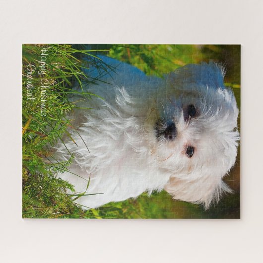 Vrolijk kerstcadeautje. legpuzzel (Horizontaal)