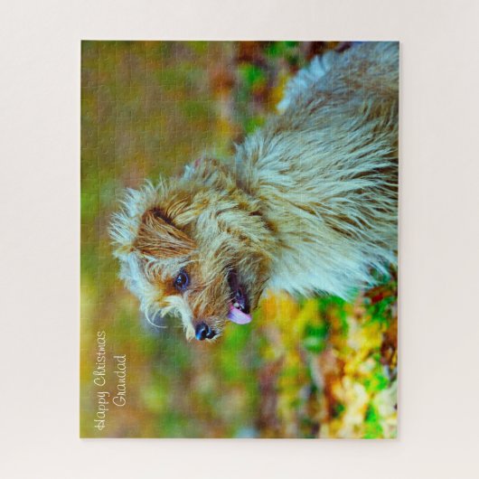 Vrolijk kerstcadeautje. legpuzzel (Verticaal)