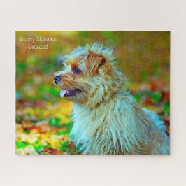 Vrolijk kerstcadeautje. legpuzzel