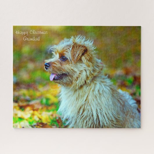 Vrolijk kerstcadeautje. legpuzzel (Horizontaal)