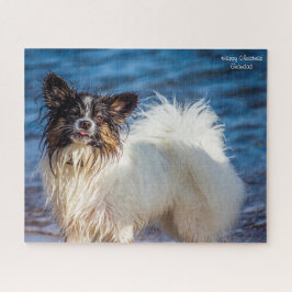 Vrolijk kerstcadeautje. legpuzzel