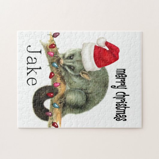 Vrolijk kerstcadeautje legpuzzel (Horizontaal)