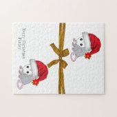 Vrolijk kerstcadeautje legpuzzel (Horizontaal)