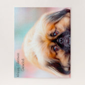 Vrolijk kerstcadeautje. legpuzzel (Verticaal)