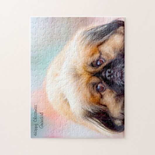 Vrolijk kerstcadeautje. legpuzzel (Verticaal)