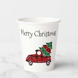 Vrolijk kerstcadeautje met Antiek kerstcadeau Papieren Bekers