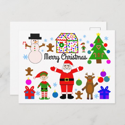 Vrolijk kerstcadeautje met Briefkaart #1 (Voorkant / Achterkant)