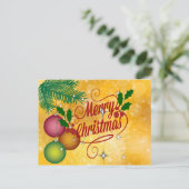 Vrolijk kerstcadeautje met een gouden vormgeving briefkaart (Staand voorkant)