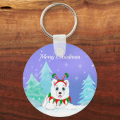 Vrolijk kerstcadeautje met Elf Headband Sleutelhanger (Voorkant)