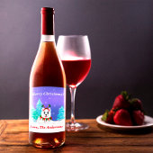 Vrolijk kerstcadeautje met Elf Headband Wijn Etiket