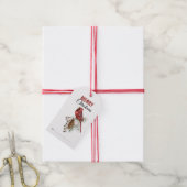 Vrolijk kerstcadeautje met feestelijke Labels Cadeaulabel (Met Touw)
