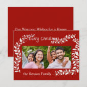 Vrolijk kerstcadeautje met fotokaart briefkaart (Voorkant / Achterkant)