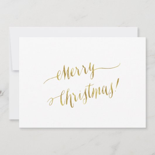 Vrolijk kerstcadeautje met Gold Foil script Feestdagenkaart (Voorkant)