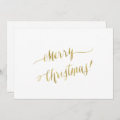 Vrolijk kerstcadeautje met Gold Foil script Feestdagenkaart (Voorkant / Achterkant)