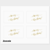 Vrolijk kerstcadeautje met Gold Foil script Rechthoekige Sticker (Vel)