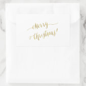 Vrolijk kerstcadeautje met Gold Foil script Rechthoekige Sticker (Tas)