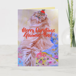 Vrolijk kerstcadeautje met handschilderde Kaart