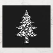 Vrolijk kerstcadeautje met kerstboom kat dog paw P Sparkling Wijnetiket (Enkel label)