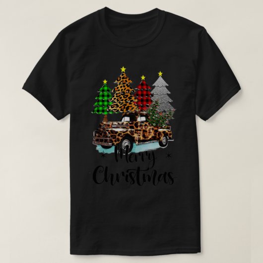 Vrolijk kerstcadeautje met kerstboom t-shirt (Design voorkant)