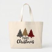 Vrolijk kerstcadeautje met kerstcadeautjes grote tote bag (Voorkant)