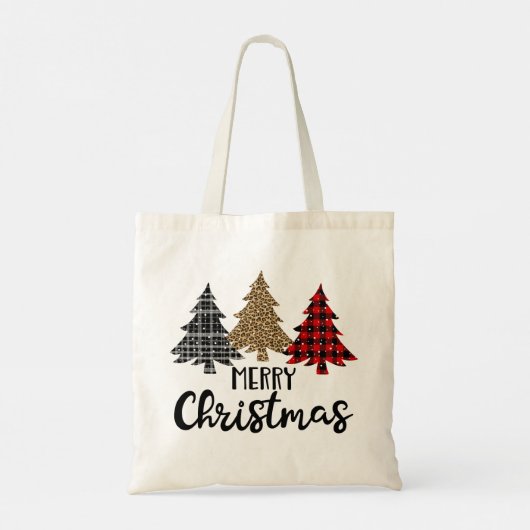 Vrolijk kerstcadeautje met kerstcadeautjes tote bag (Achterkant)