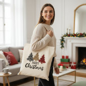 Vrolijk kerstcadeautje met kerstcadeautjes tote bag