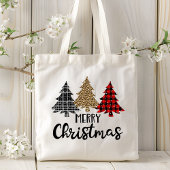 Vrolijk kerstcadeautje met kerstcadeautjes tote bag