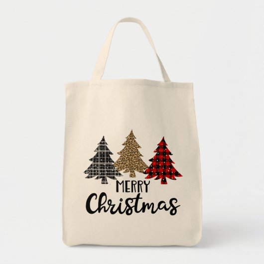 Vrolijk kerstcadeautje met kerstcadeautjes tote bag (Voorkant)