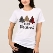 Vrolijk kerstcadeautje met kerstcadeautjes Tri-Blend shirt (Voorkant)