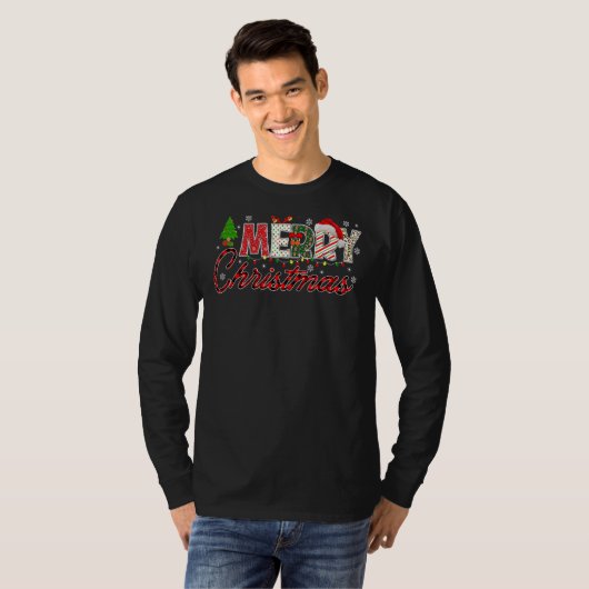 Vrolijk kerstcadeautje met kerstcadeautjes voor ke t-shirt (Voorkant volledig)
