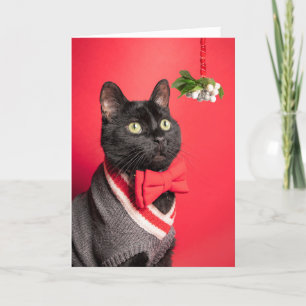 Vrolijk kerstcadeautje met mistletoe Humor Feestdagen Kaart