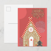 Vrolijk kerstcadeautje met ontbijtkoek briefkaart (Voorkant / Achterkant)